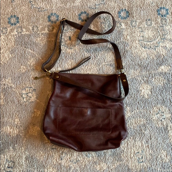 Fossil brown leather boho crossbody bag - Picture 1 of 3
